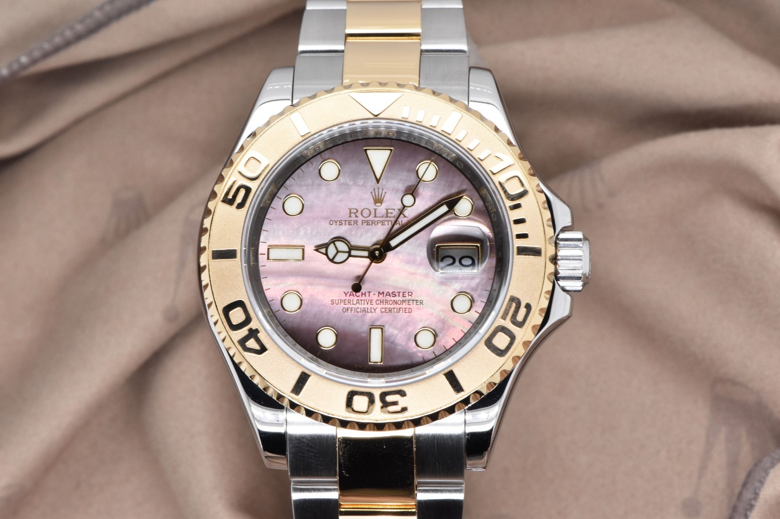 2008 Rolex Yacht-Master 40mm 18K YG & Steel Tahitian MOP Dial 16623 Watch
