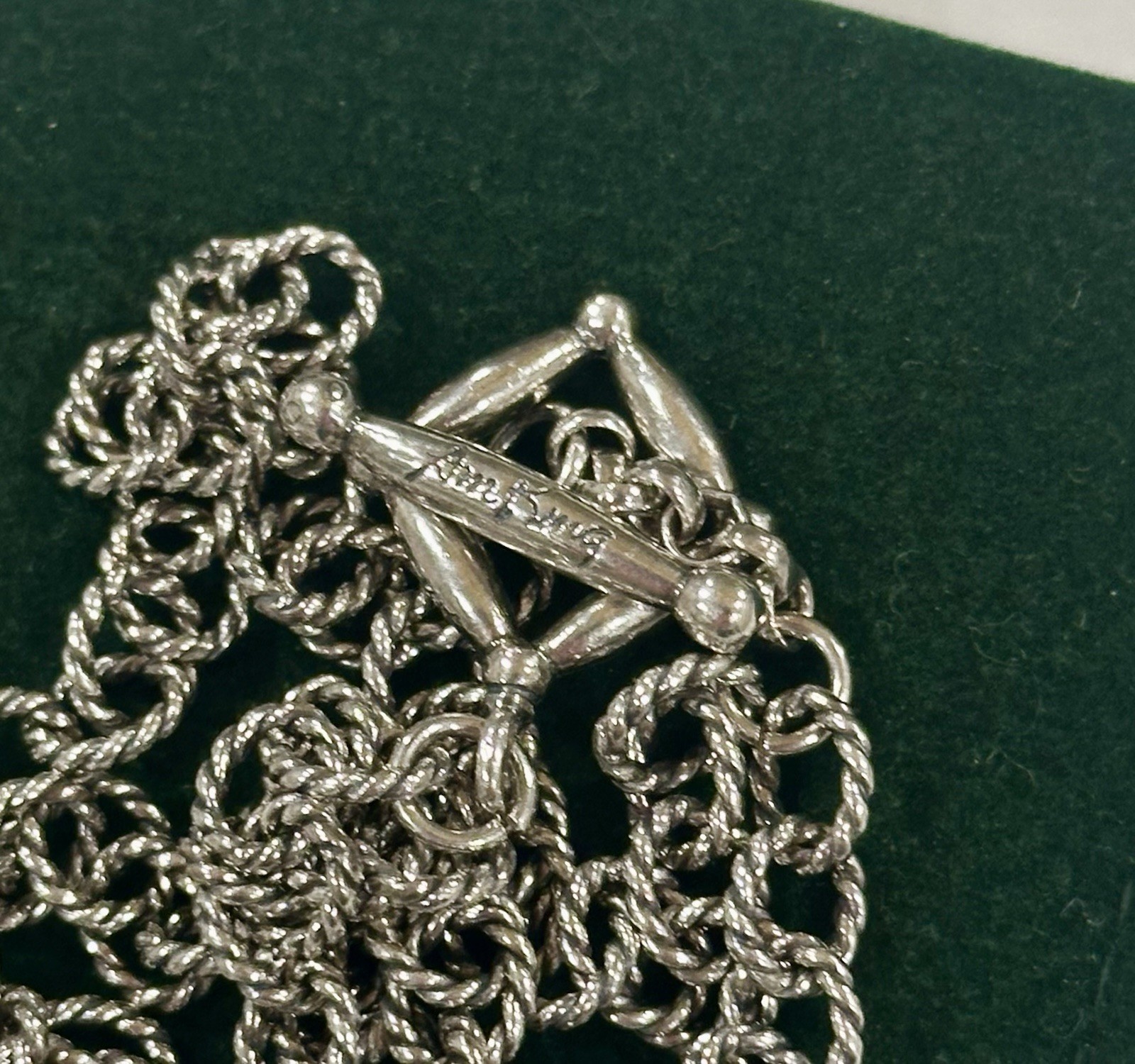 Ann King Sterling Silver Double-Row Chain Cable 18” Necklace, 34Gs.