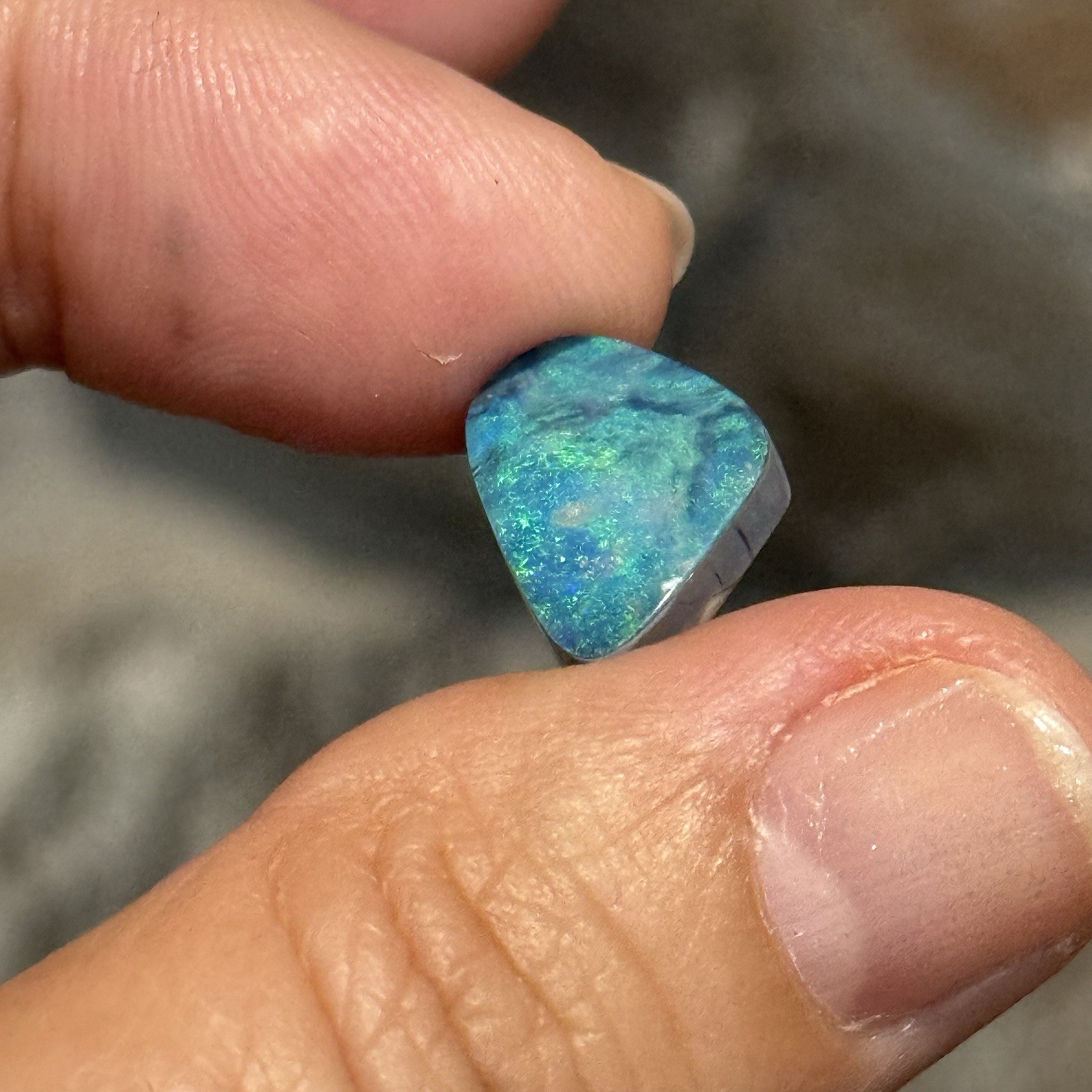 4.2ct 14.5×10.5×3.7mm Fine Teal Blue Green Australian Doublet Opal Cabochon Gem