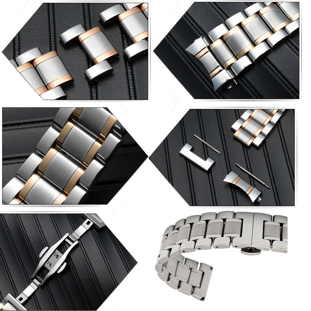 12mm 15 16 17 18 19 20 21 22 23 24mm Curved End Watch Band Stainless Steel Strap