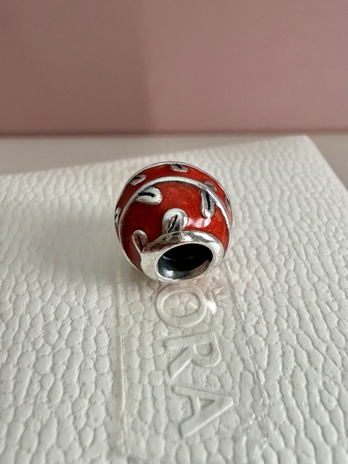 PANDORA STERLING SILVER RED VINES ENAMEL CHARM #790525EN17 AUTHENTIC RETIRED