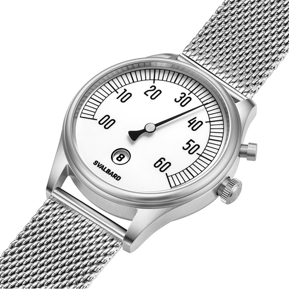 Svalbard TIME TRAVEL HX15 Quartz Steel White Black Sapphire Men’s Watch