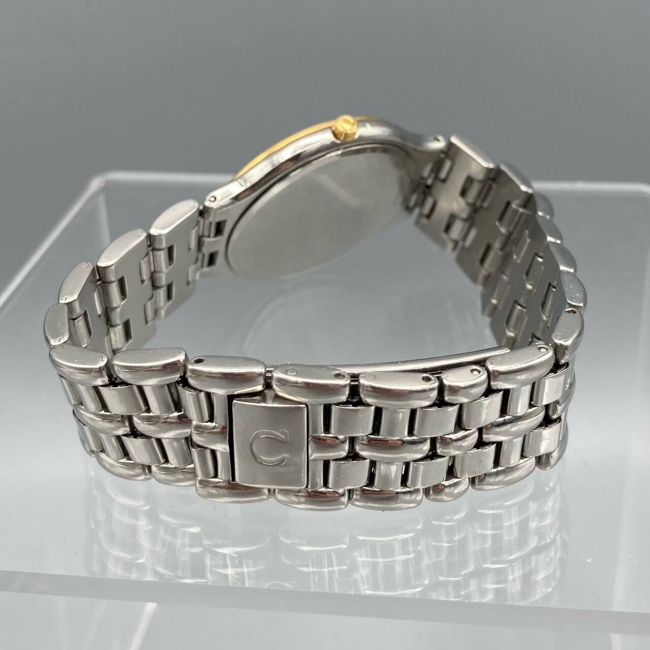 Omega Symbol Quartz Champagne Dial SS/18K Gold Watch 196 0316 396 1016