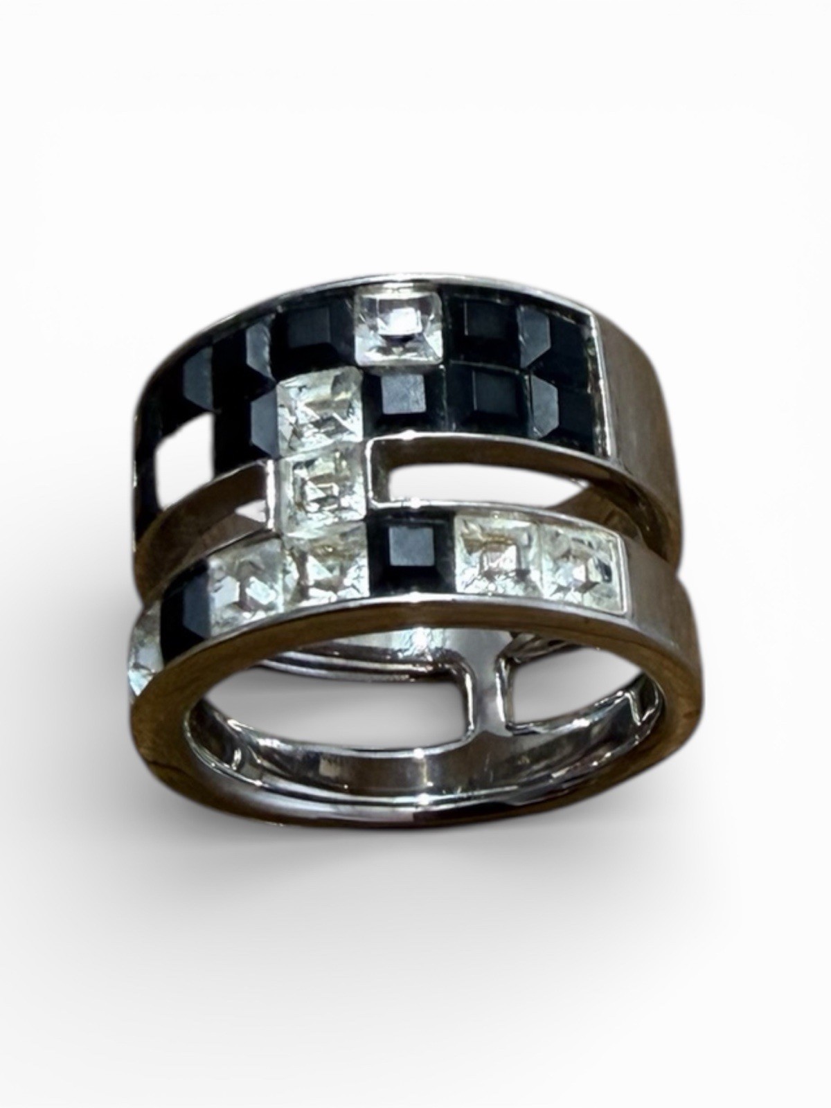 Atelier Swarovski by Viktor & Rolf Crystal and Onyx Ring Size 5.25