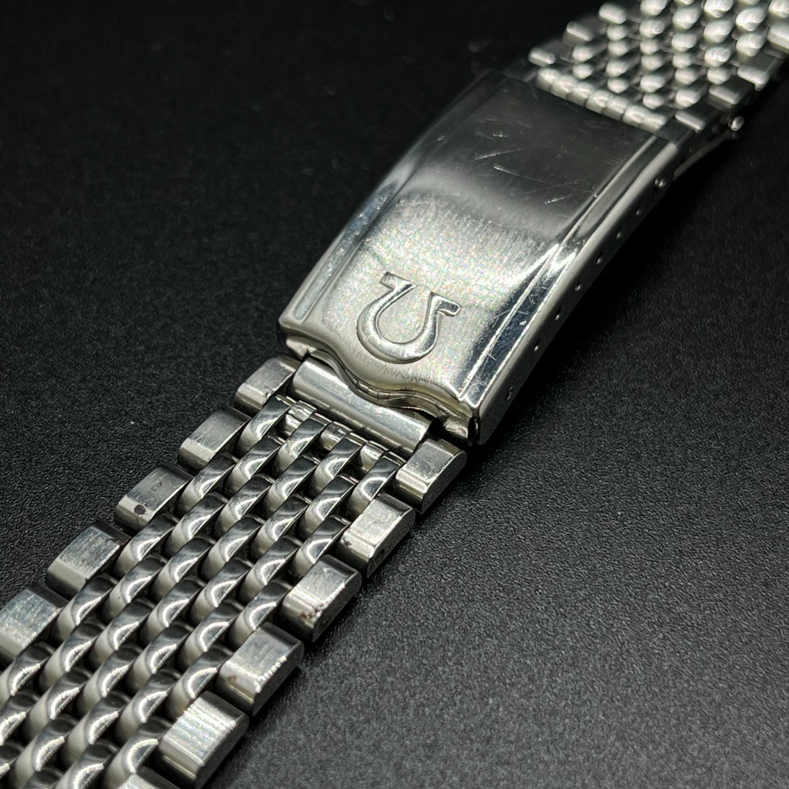 Rare Vintage OMEGA Stainless Steel Bracelet 1068 Single End Link 620 16cm Cleane