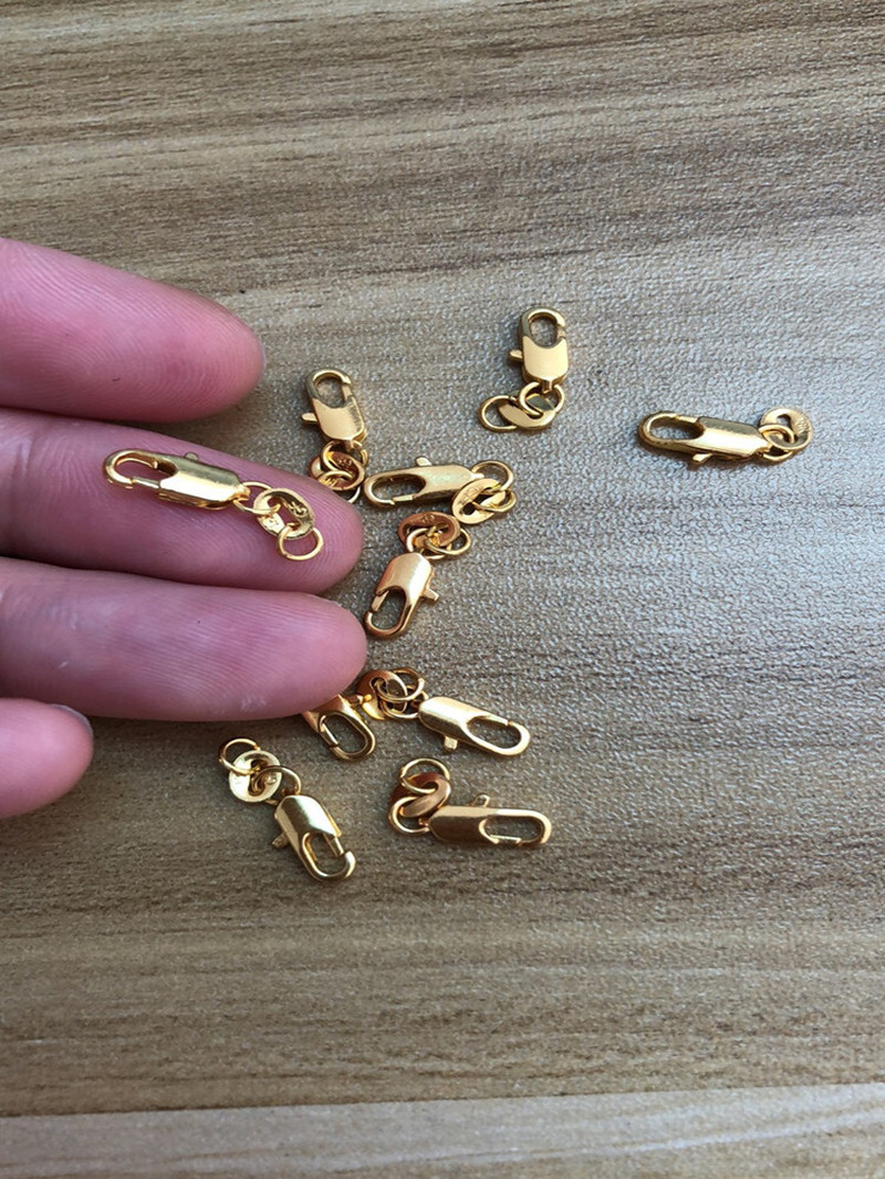 Wholesale 20-50PCS Jewelry Findings 18K Yellow Gold Filled GF Lobster Clasps