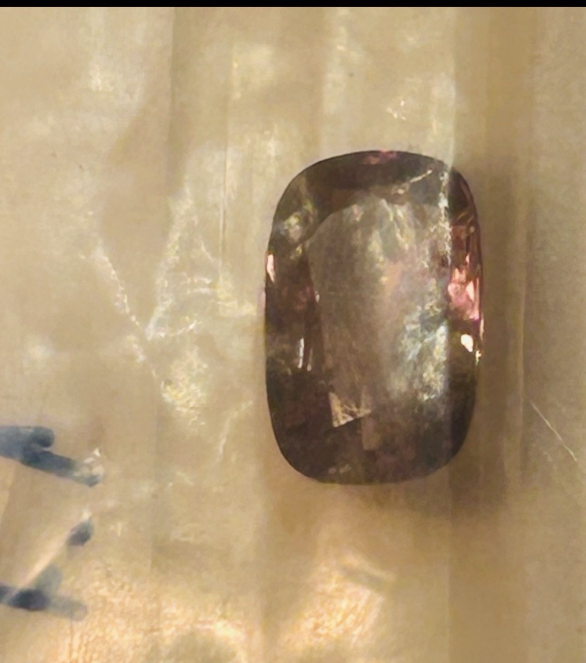 1.78 Tanzanian Alexandrite Purple-Brown-Green UV Cushion Cut 9×4 mm USA seller