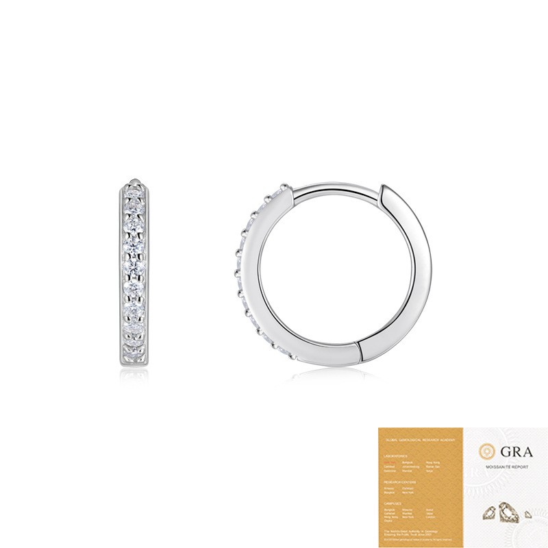 925 Sterling Silver Tremella Circle Moissanite Earrings Sweet Commuter Women Jew