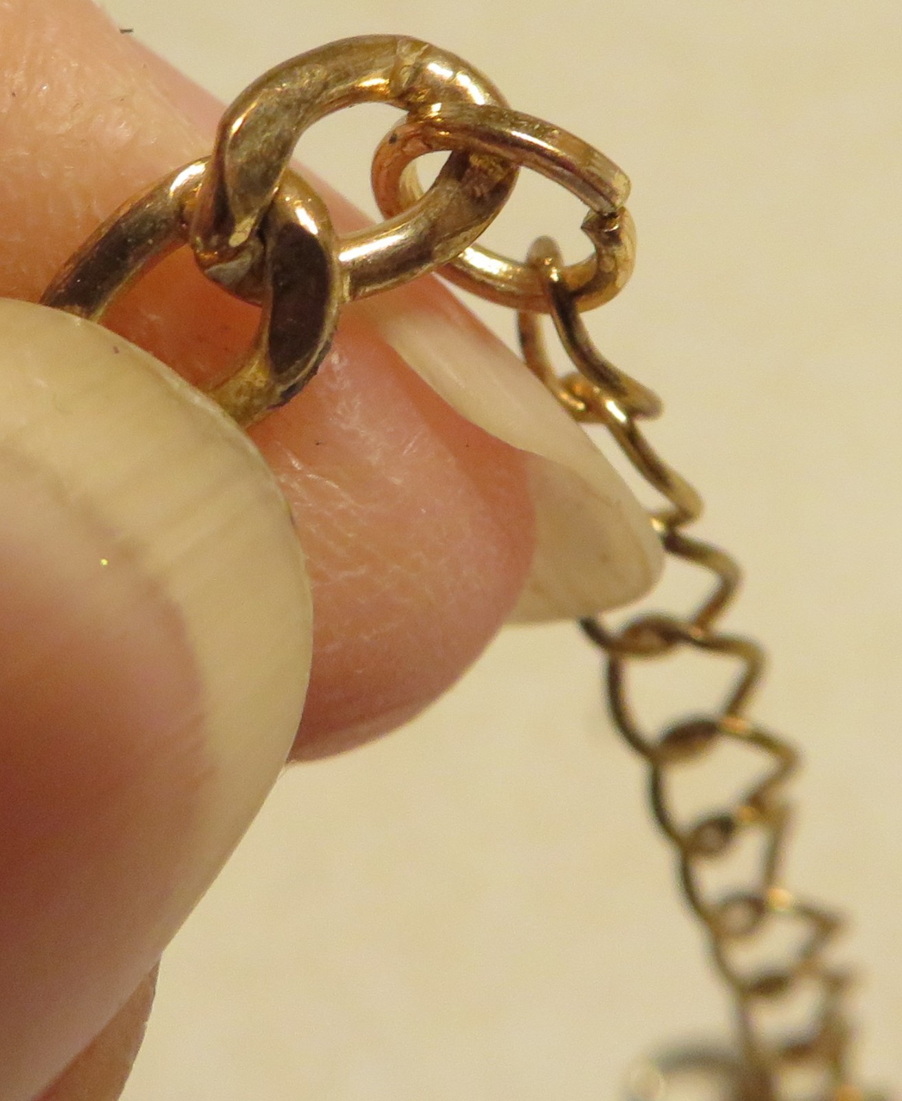 Vintage 7-9″ Adjustable Extender Figaro Link Bracelet Gold Tone Lobster Clasp GU