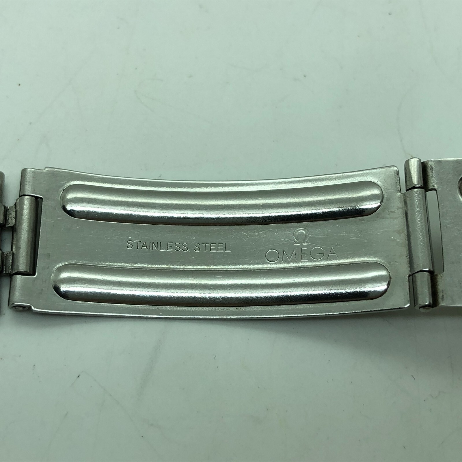 [w2095] OMEGA Vintage Bracelet 017 16cm 6.3″ 19mm Stainless steel EX/VG