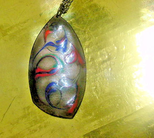 H. Kidd Austria MCM Enamel Pendant Necklace Bird Headed Dakini Dakinis charm 28″