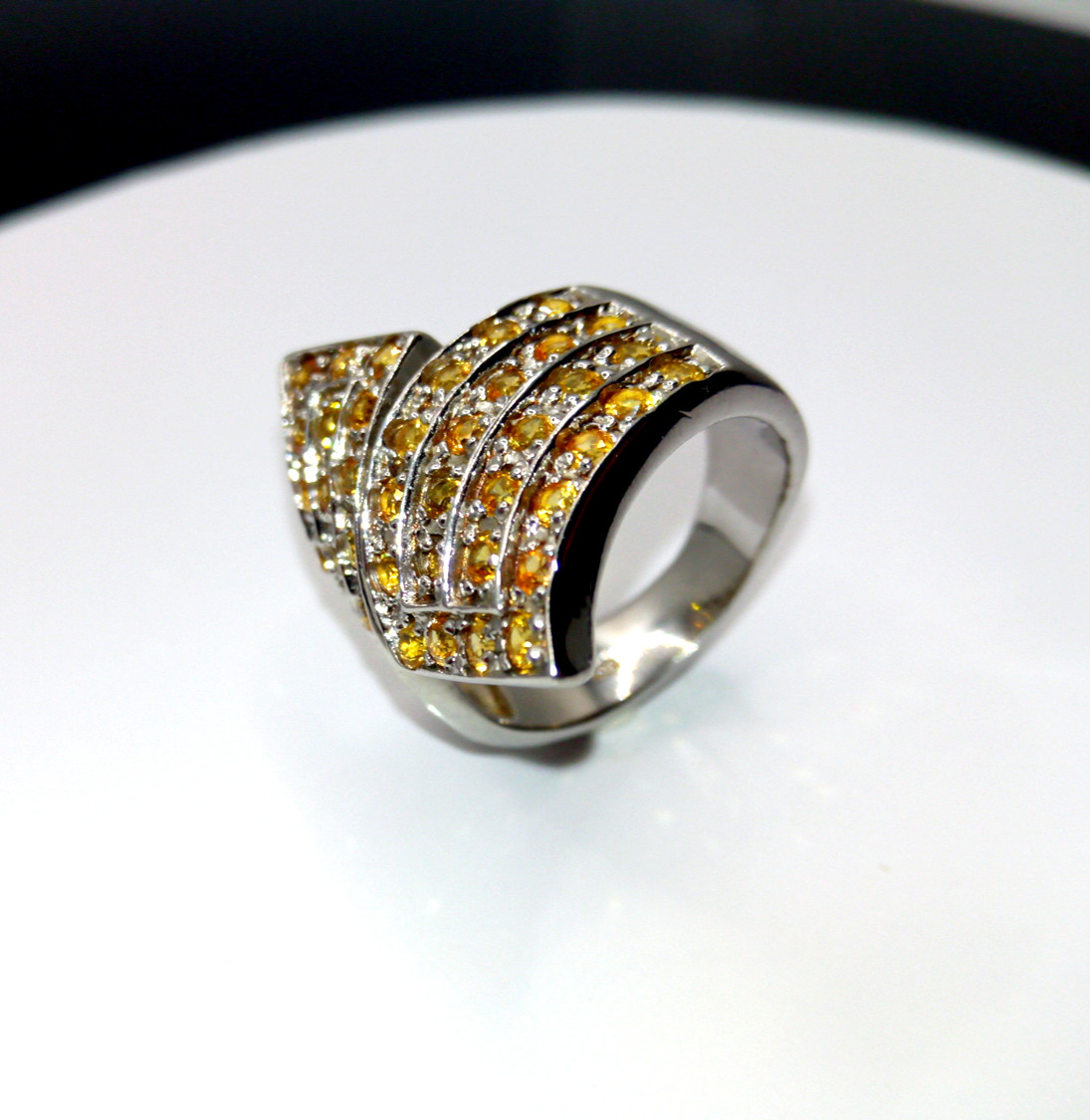 🔥🔥🔥Exclusive Silver & White Gold SAPPHIRE RING, Size 17.25🔥🔥🔥