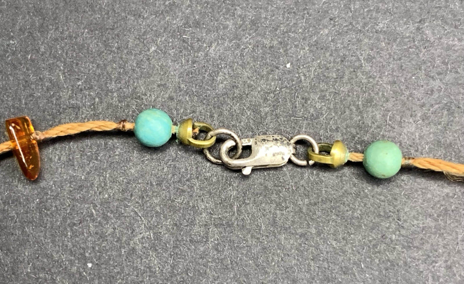 Genuine Turquoise Necklace Real Amber Beads Southwestern Pendant