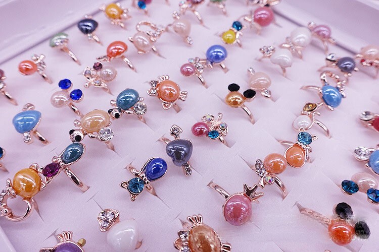 Wholesale 36pcs animal Adjustable ceramic alloy women Ring Wedding gifts Jewelry