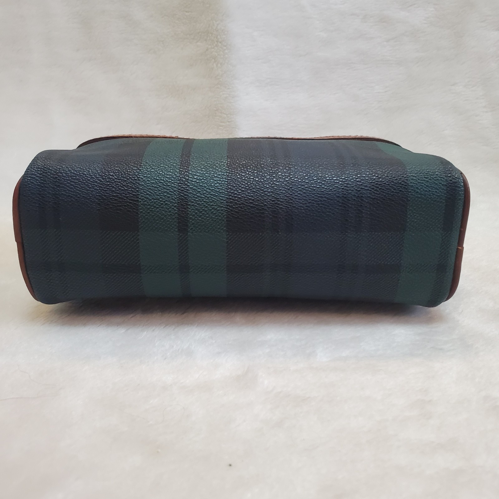 Polo Ralph Lauren Black Watch Check Pouch Clutch Bag Green PVC Leather