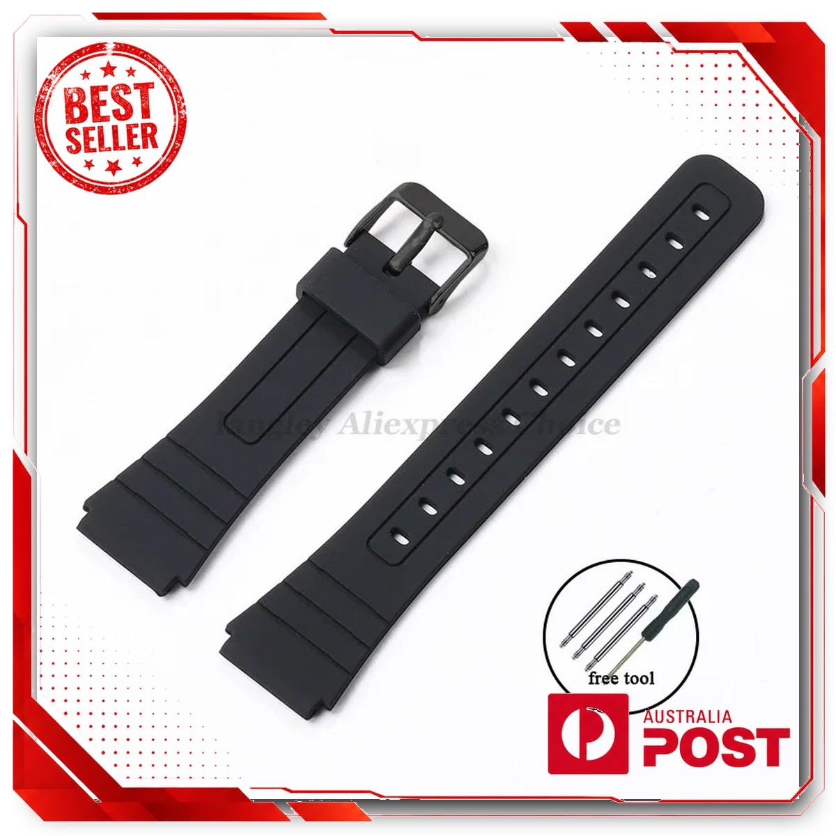 Silicone Watch Strap for CASIO F91W W-800H 18mm Replacement Band