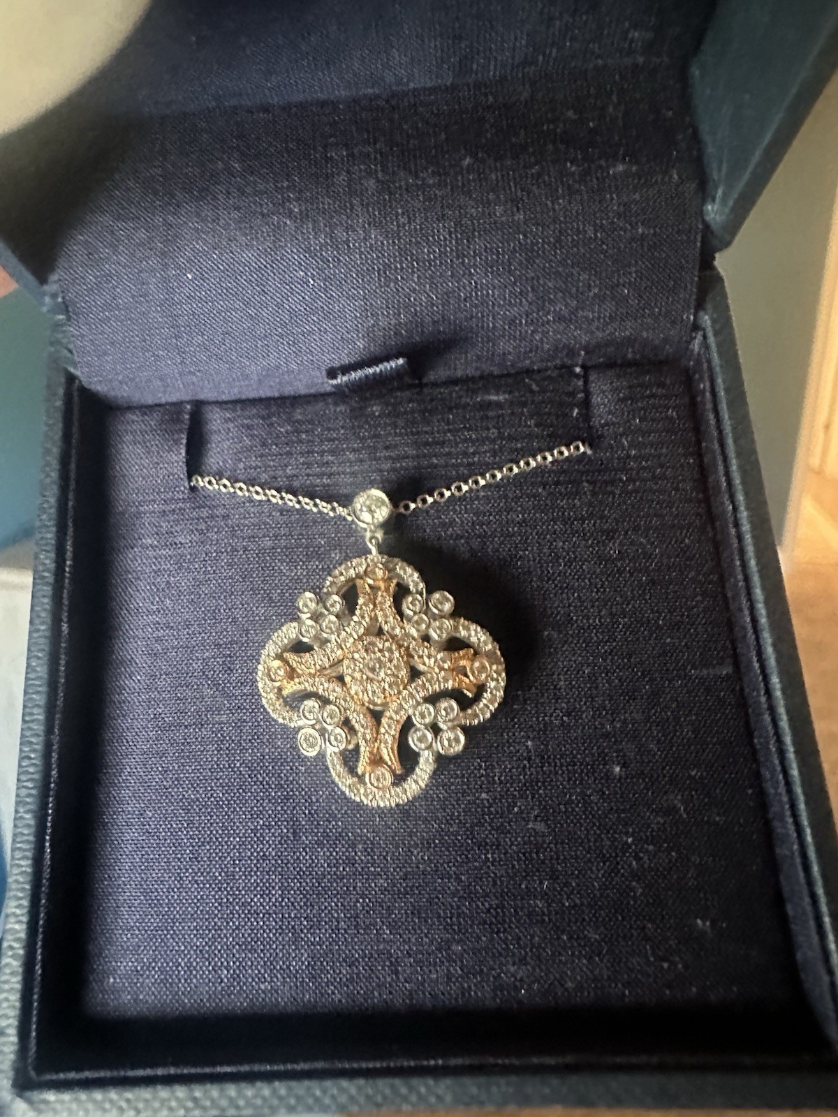 Gabriel and Co. 14k White and Rose Gold Necklace