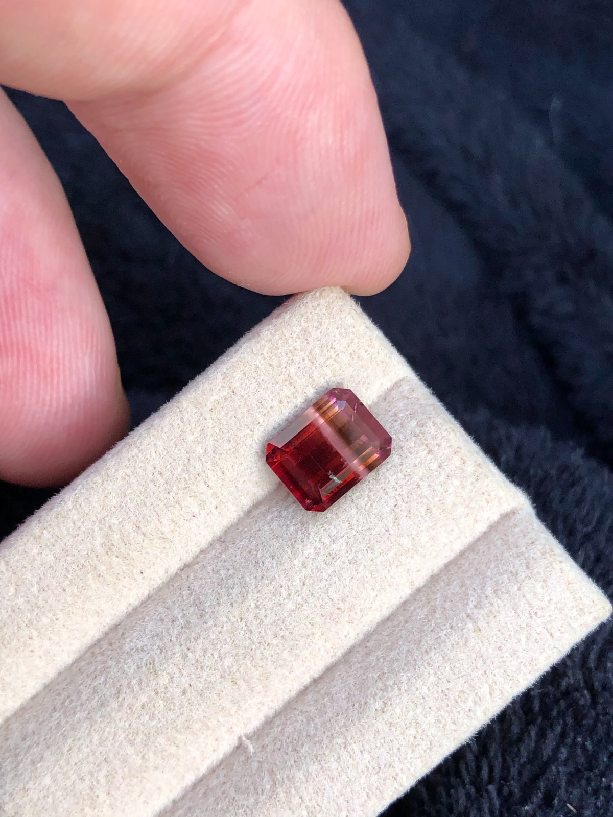 Emerald Cut Quad Color Natural Tourmaline Gemstone: 1.8 Carats