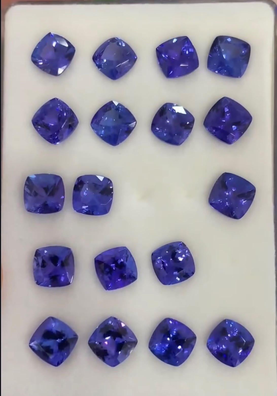 6mm natural top quality AAA+ Tanzanite cushion pair loose gemstone