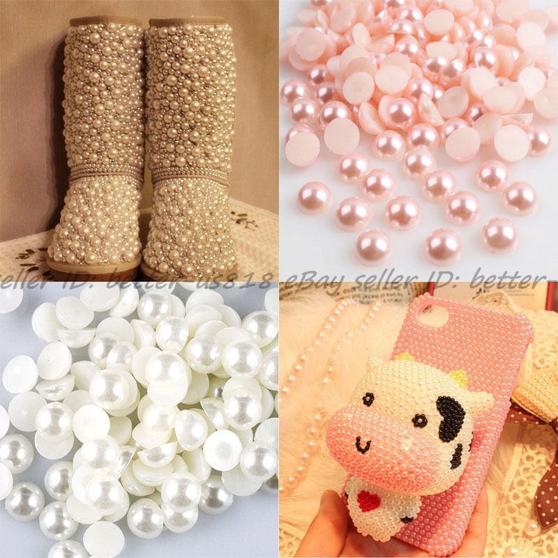 Half Pearl Round Bead Flat Back Scrapbook suitable for craft Flat Back 2-8mm DIY