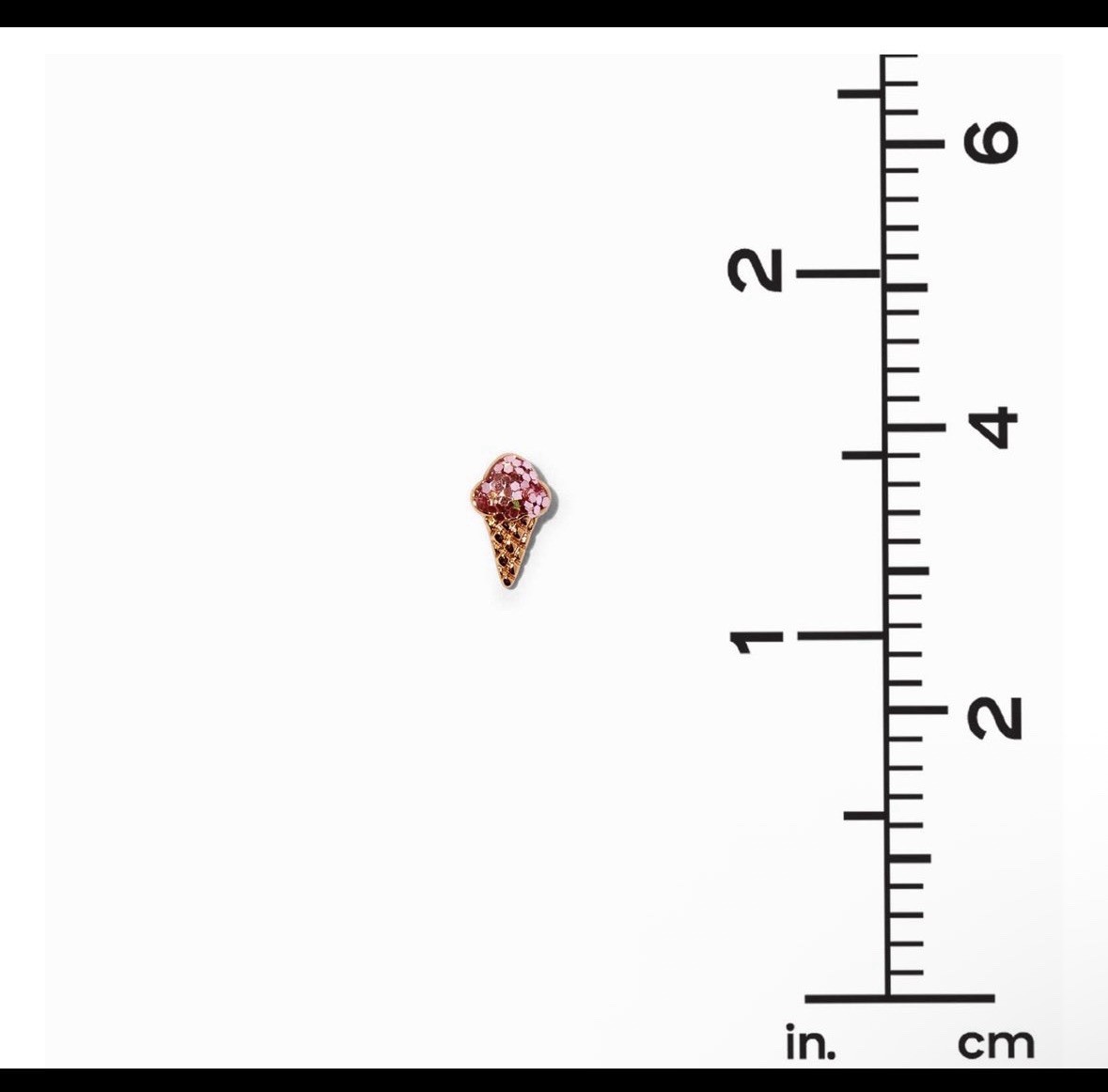 Claire’s 18K Gold Plated Pink Crystal Ice Cream Cone Stud Earrings Girl Ice Crea