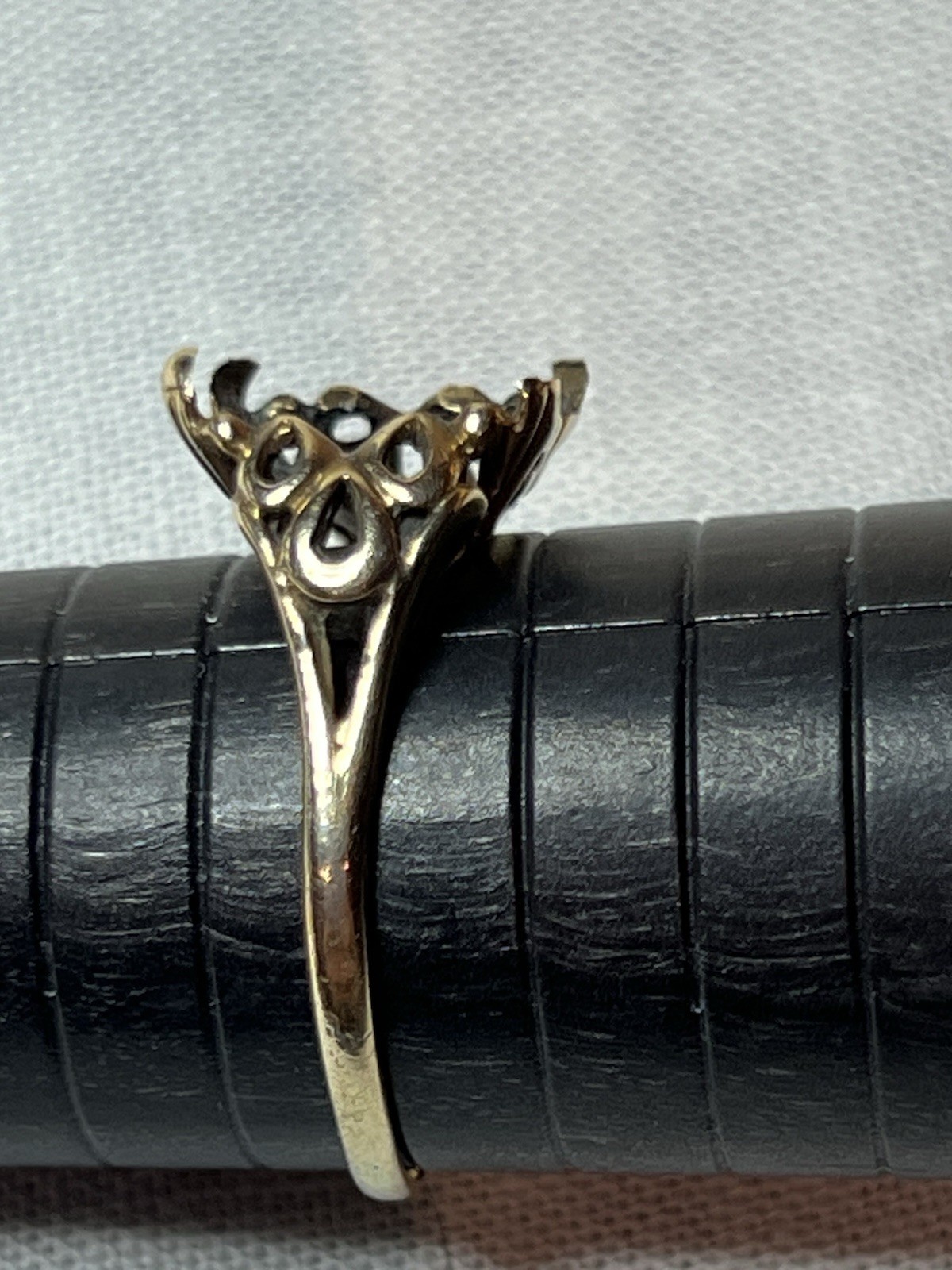Vintage 10k Yellow Gold Ring With Pink Emerald Size 8.5
