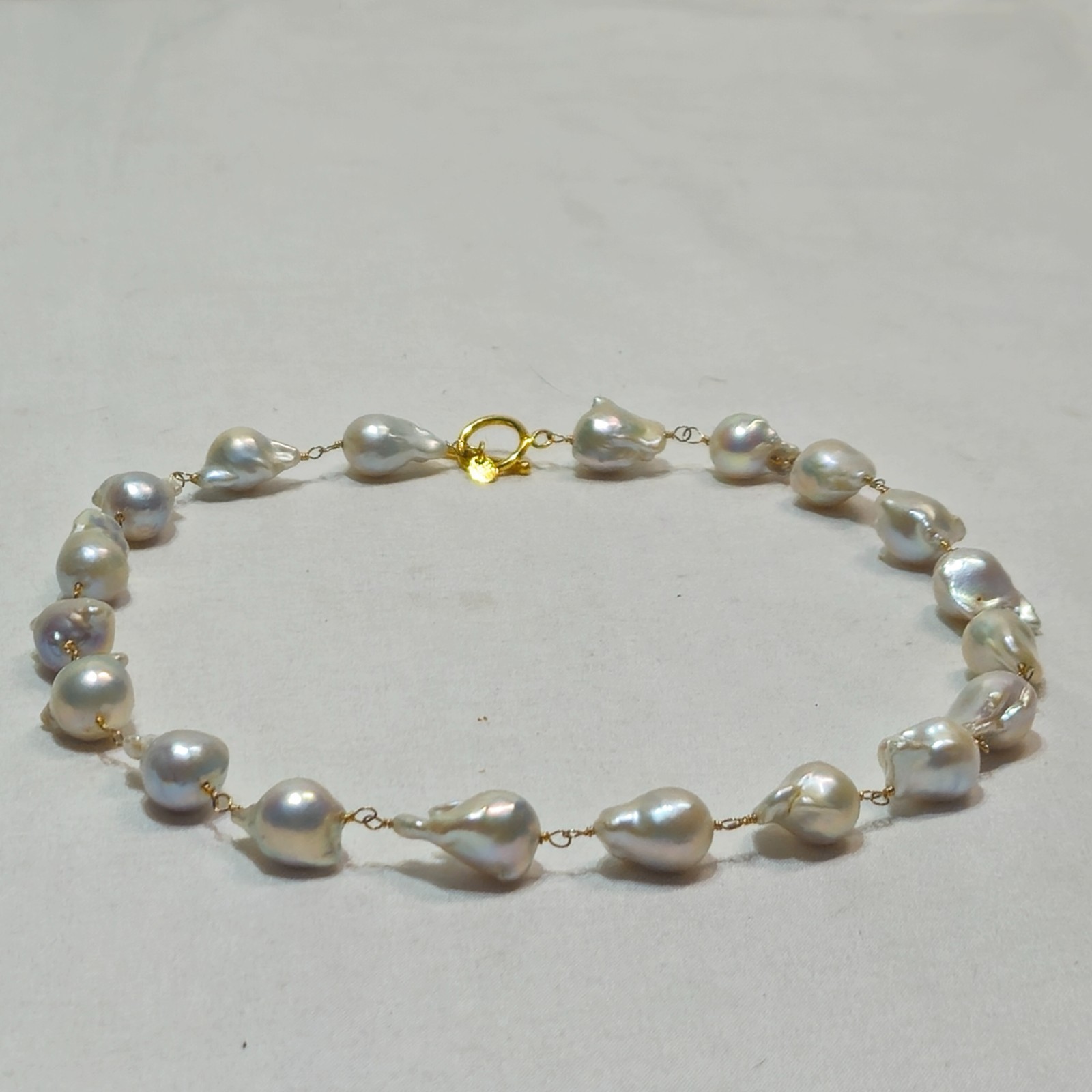 RARE LARGE NATURAL SOUTH SEA BAROQUE KESHI PEARL NECKLACE 18″ 50g 925 STERLING