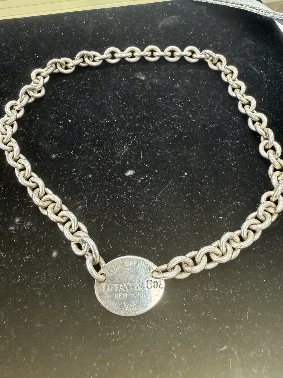 Tiffany & Co. – Vintage “Please Return To Tiffany” Oval Tag Necklace 14-15 Inch