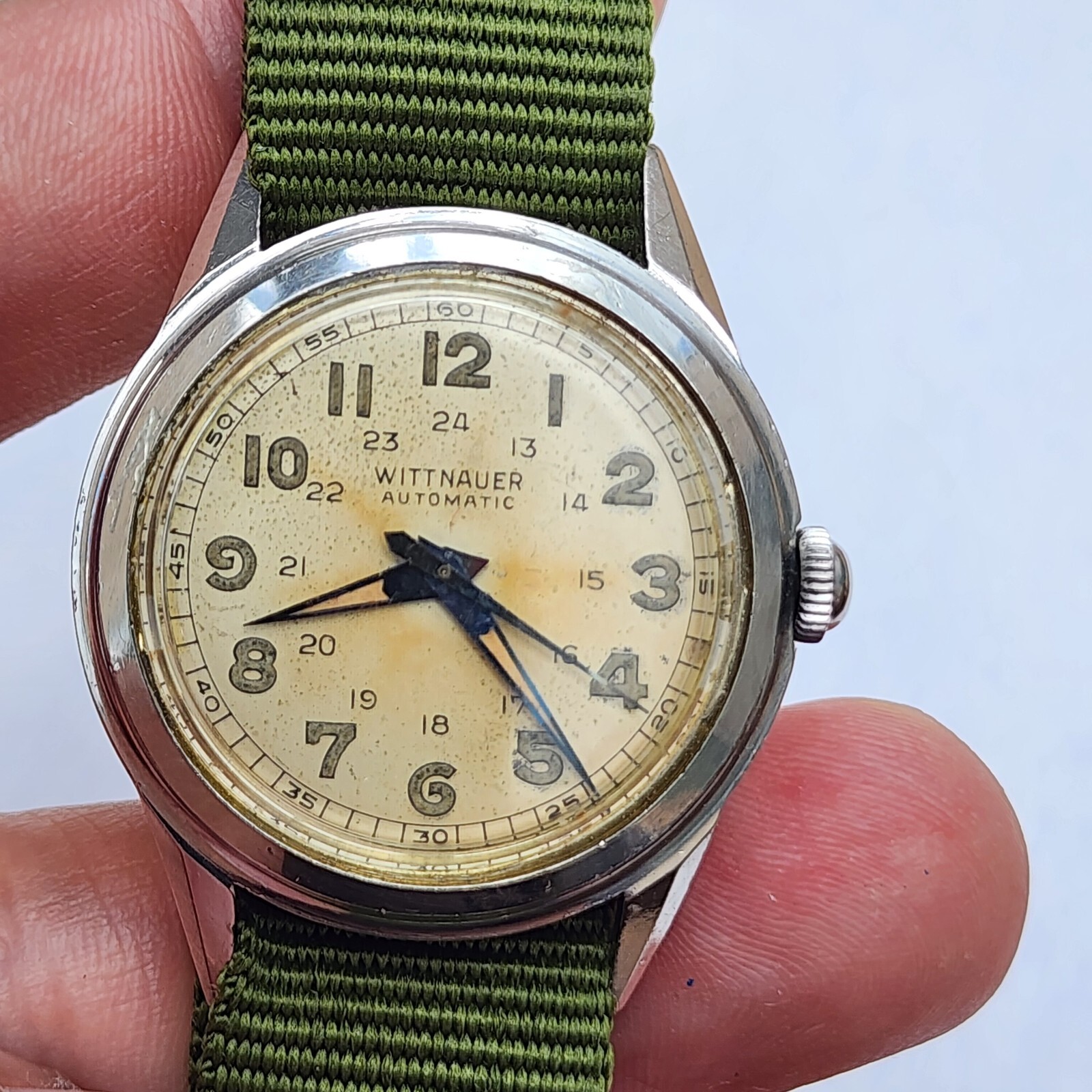 Vintage 1940’s Wittnauer Automatic Bumper WWII Military 33mm Men’s Watch