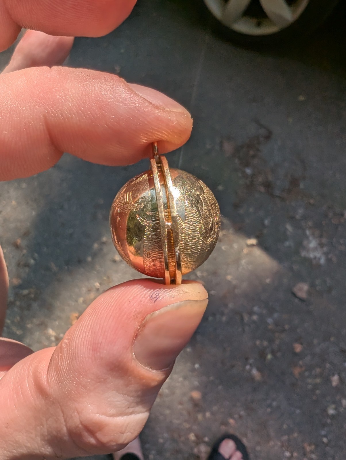 Vintage 14k Solid Yellow Gold Spinning World Globe Pendant Charm Big/Heavy 15g+