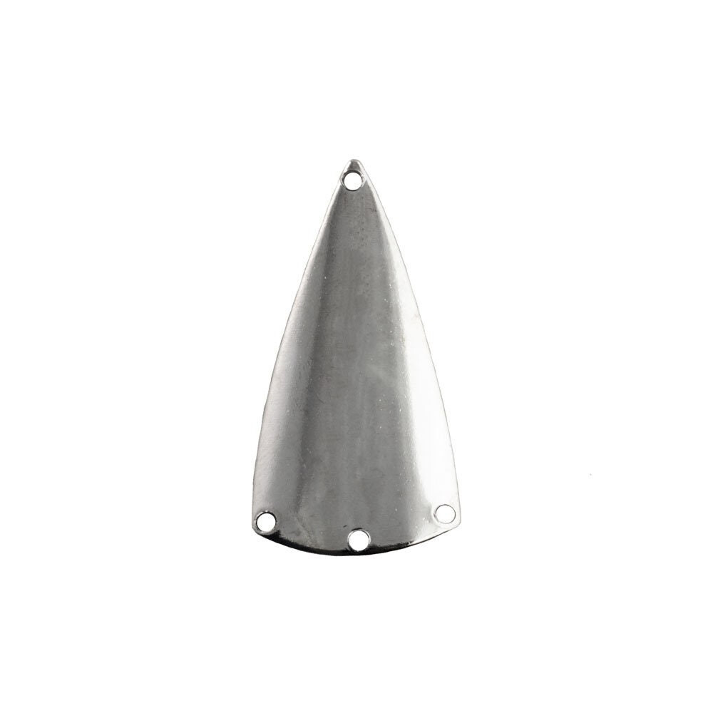4 Hole Silver Dapped Triangle Connector Pendants 30x15mm (4) mtl363D