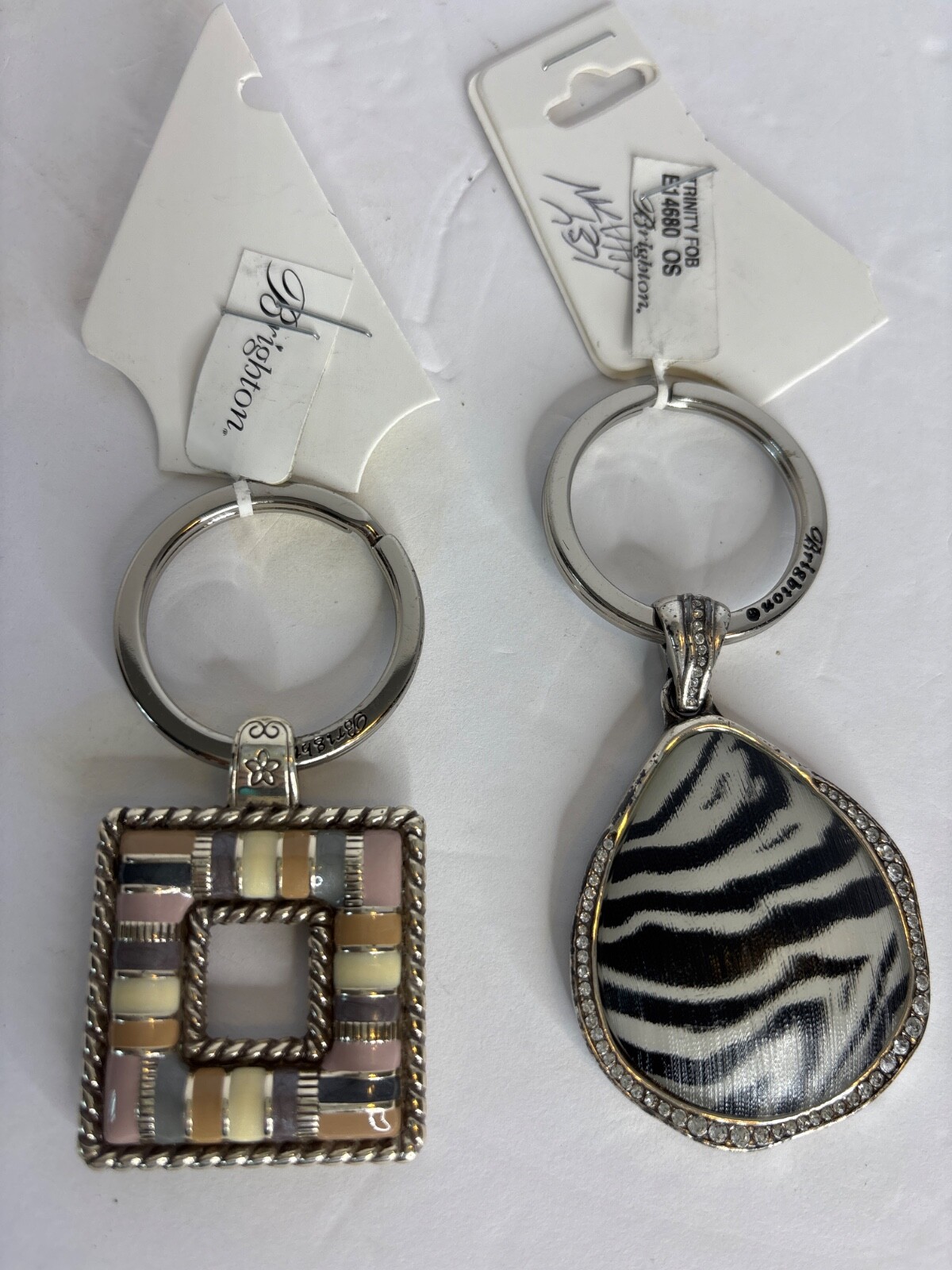 2 NOS Brighton key or necklace fobs – Zebra Trinity Cabana 15221