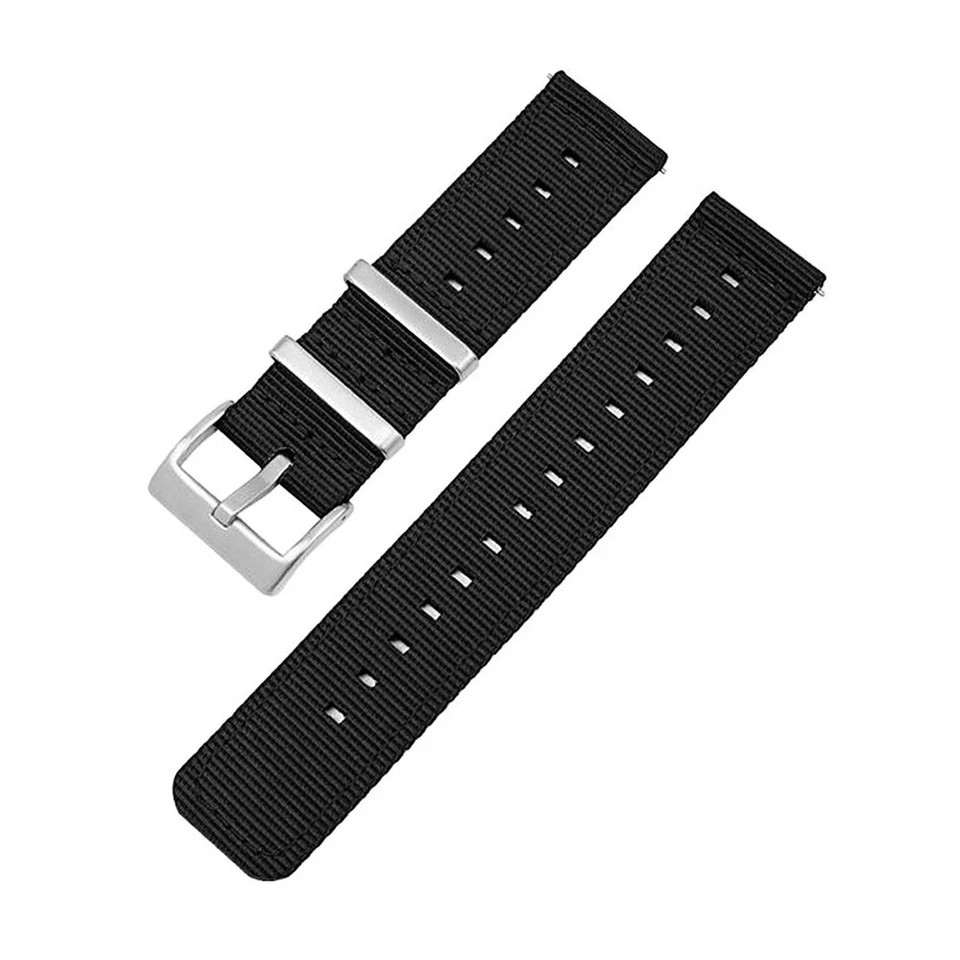 Two-Piece Nylon Watch Strap Band Quick Release Replacement 18mm 20mm 22mm 24mm