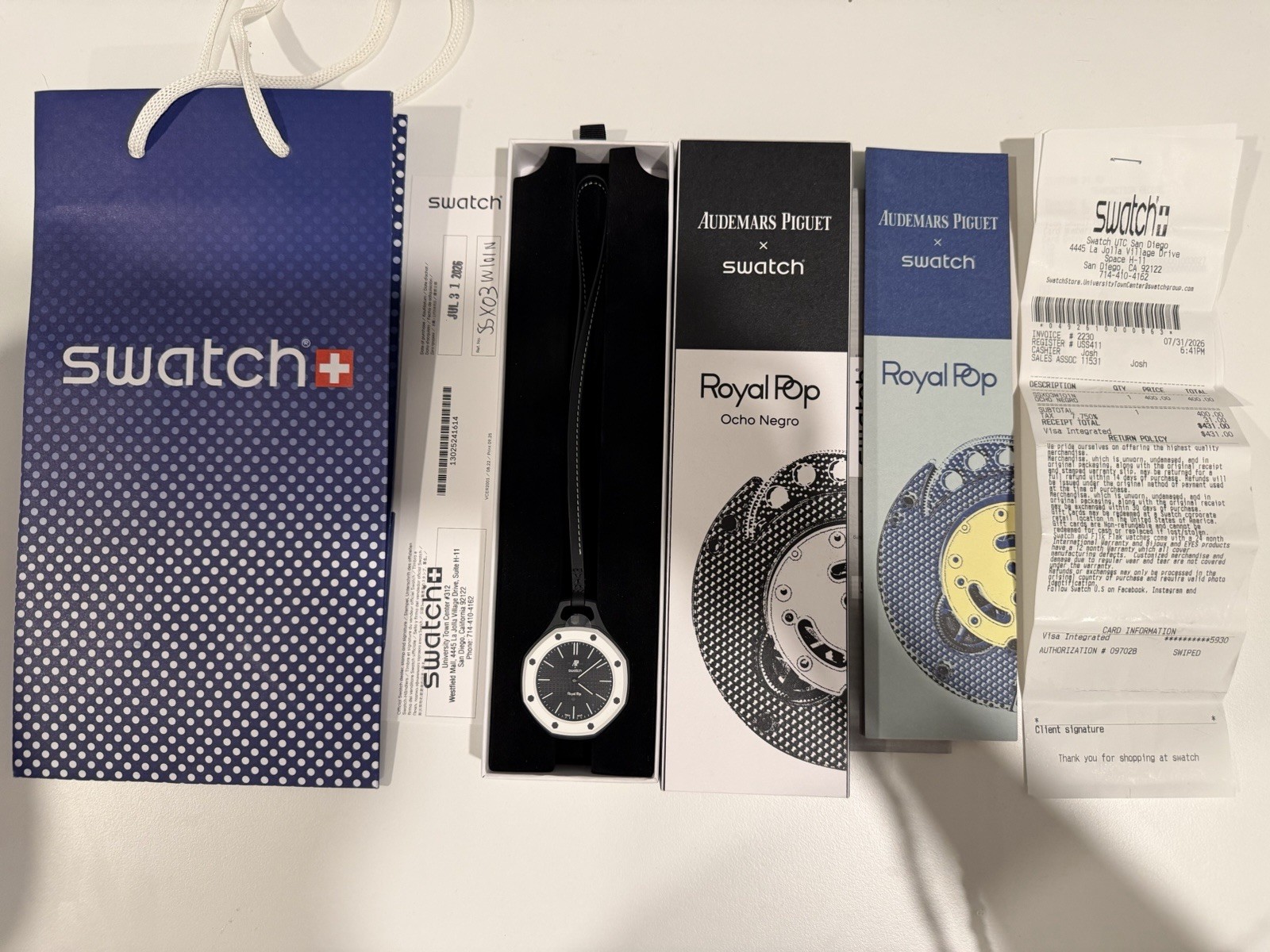 Brand New Audemars Piguet X Swatch Bioceramic Royal Pop Ocho Negro Watch