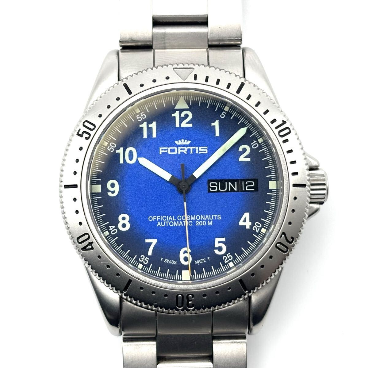 Fortis Cosmonaut Day-Date Automatic Gagarin 610.22.158 Wristwatch Watch r#