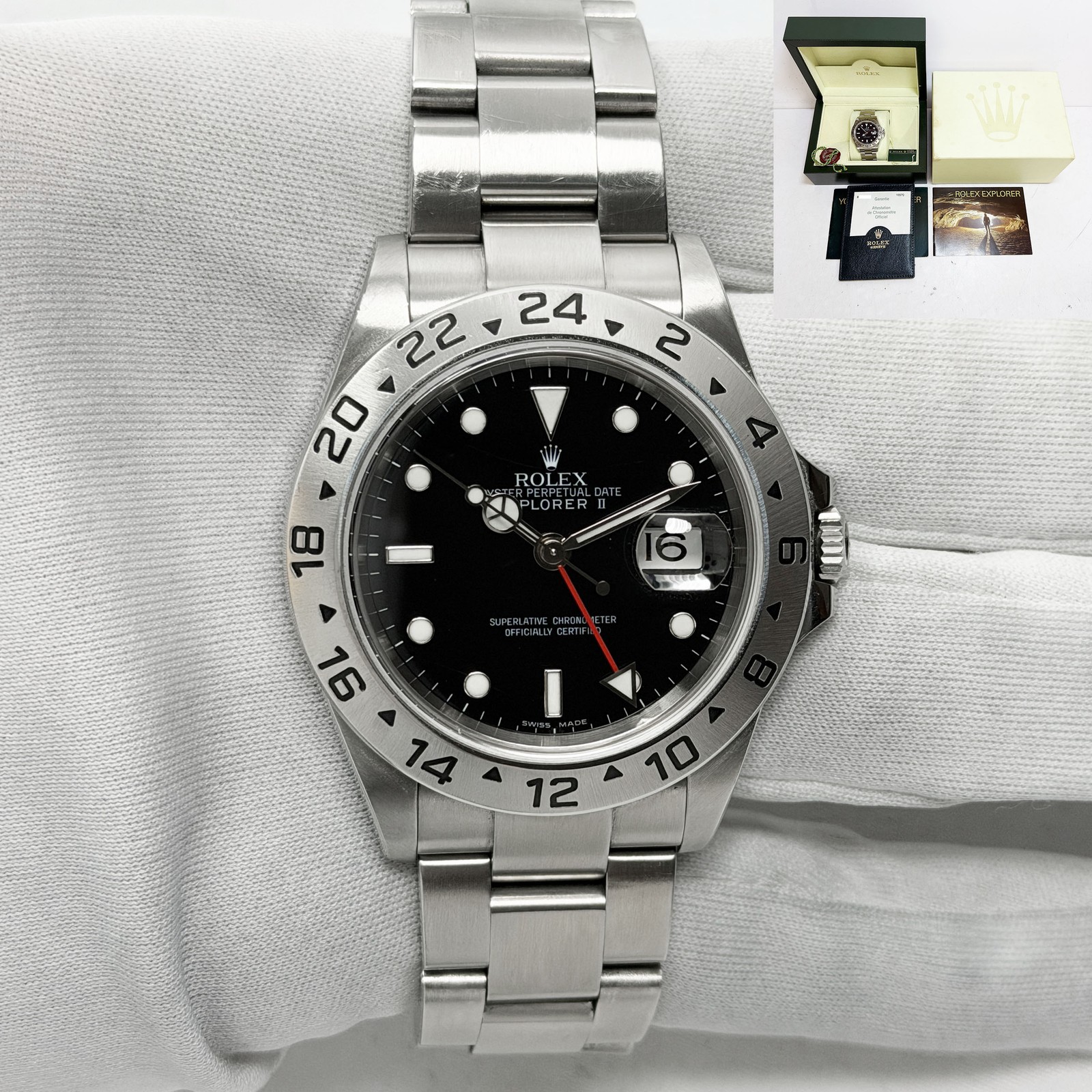 2007 Rolex Explorer II 16570 40MM Black Dial Steel Box Paper Z-Serial