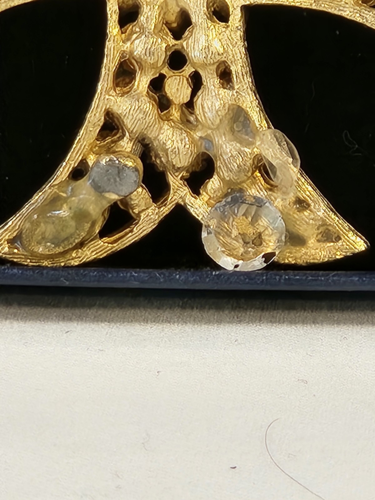 Vintage Signed BSK Maltese Cross Pendant Slide Purple Rhinestone As Is 2 inch