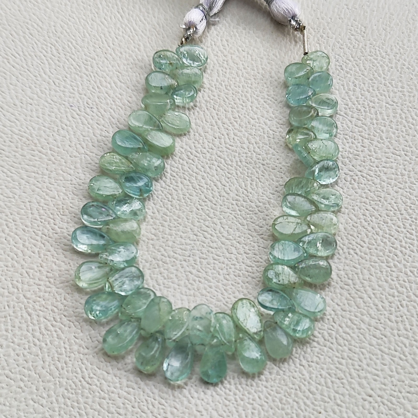 Natural Aquamarine Pear Beads 8×6 to 10x7mm Smooth Brazil Gemstones 8″ Strand