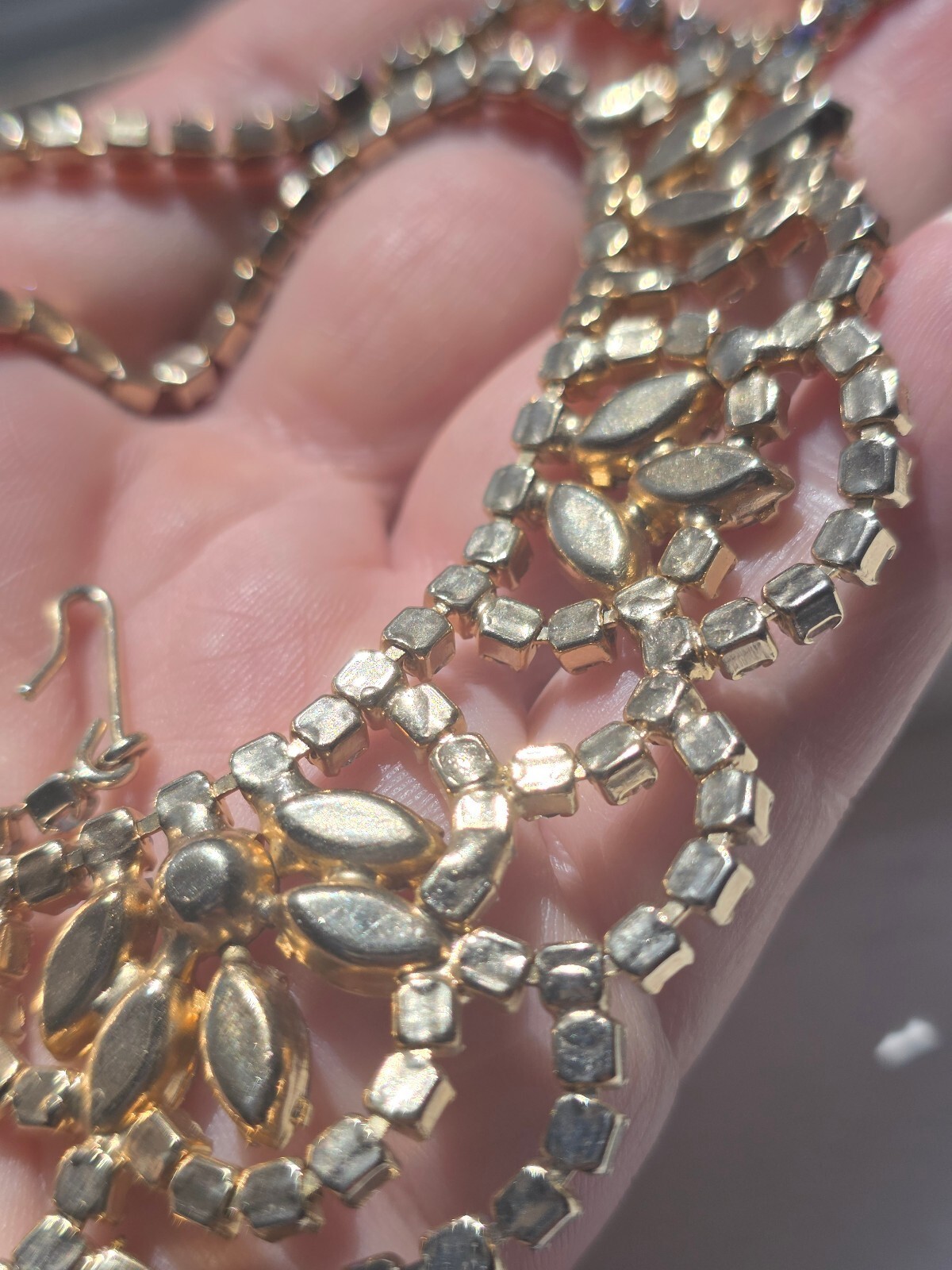 VTG Juliana DeLizza & Elster Aurora Borealis Crystal Necklace 1960 Old Hollywood