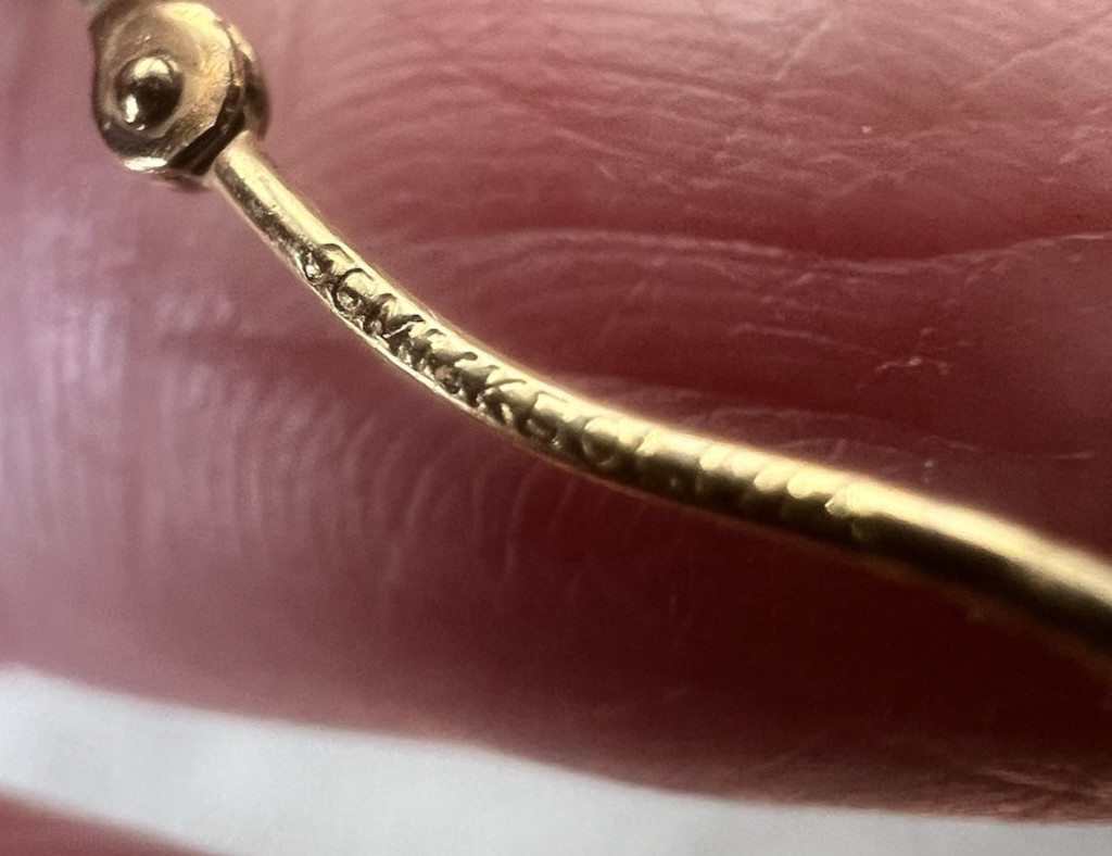 14K Gold Jacmel JCM Bolivia Hoop Style Drop Earrings AS IS