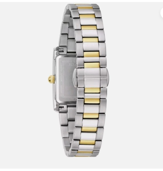 Bulova Classic 98P230 Black Dial Diamond Two Tone Stainless Steel Watch – NIB