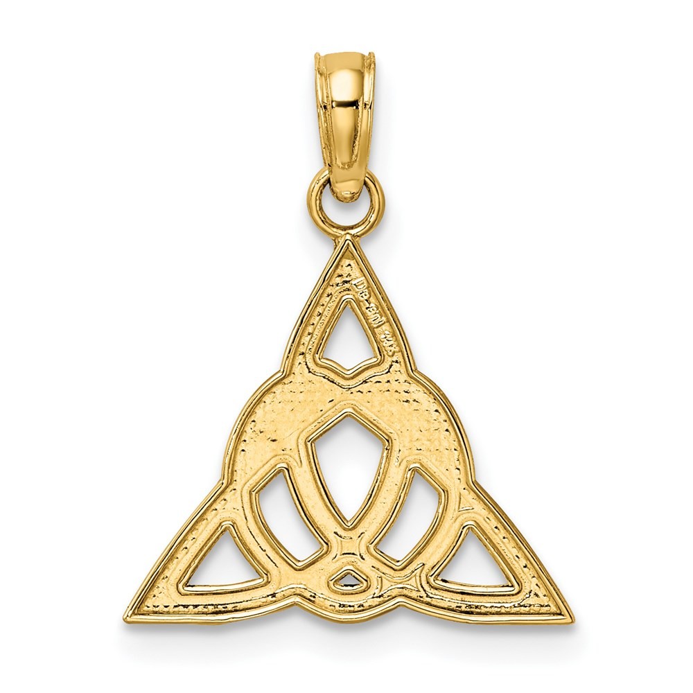 14k Yellow Gold Small Celtic Trinity Knot Charm Pendant 2gm