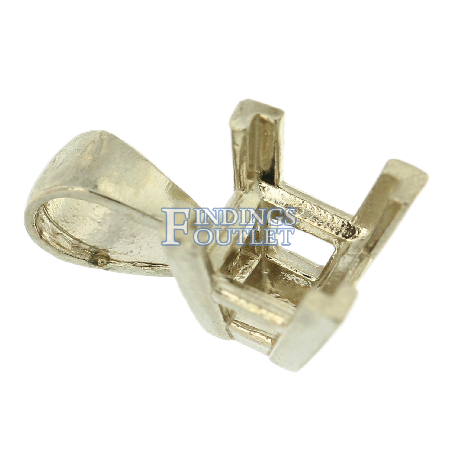 14K White Gold V-End Princess Pendant Setting Mounting 0.40ct – 3.00ct US SELLER