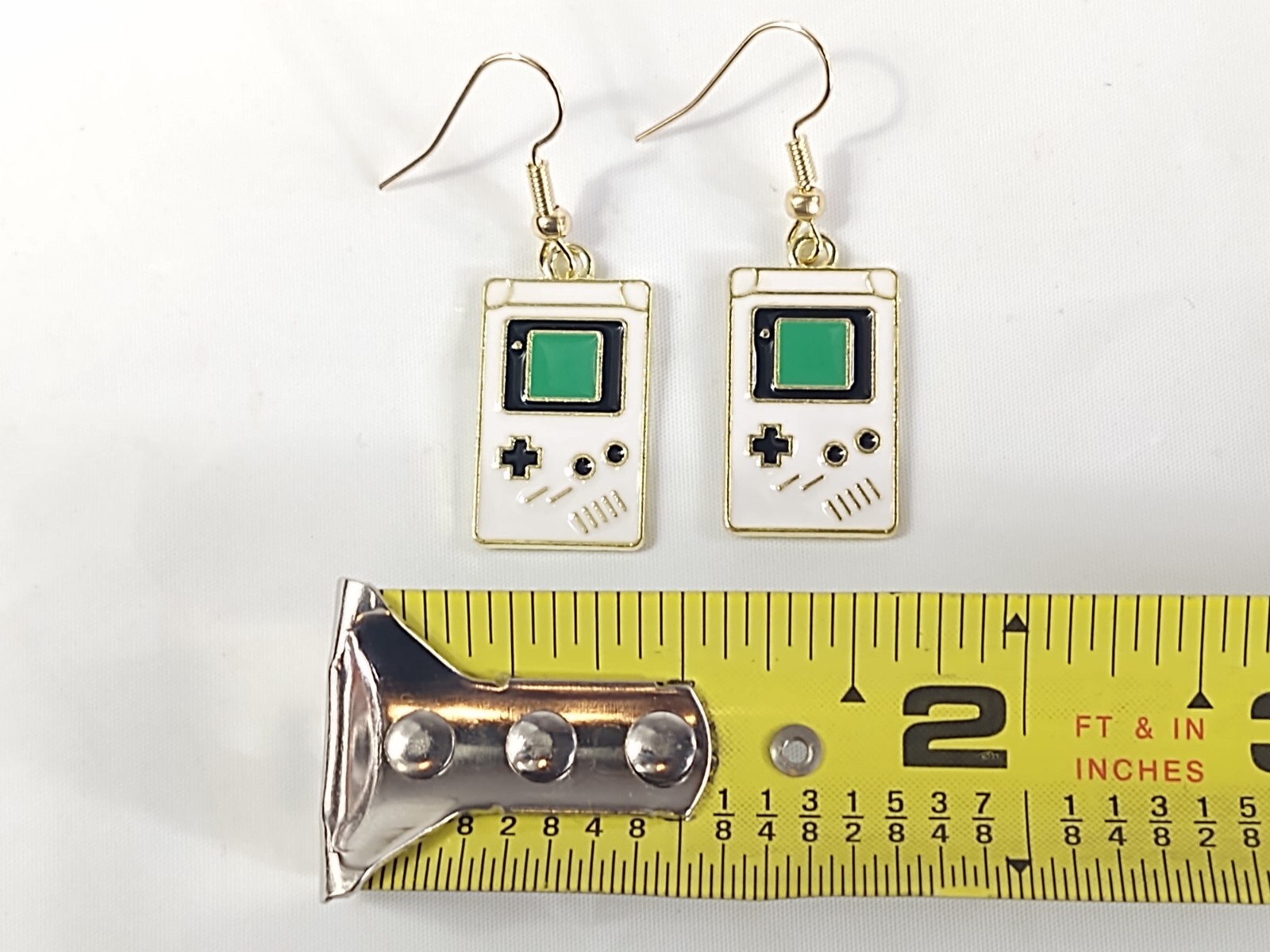 Drop Dangle Pierced Earrings Retro Vintage Handheld Video Game Gameboy Jewelry