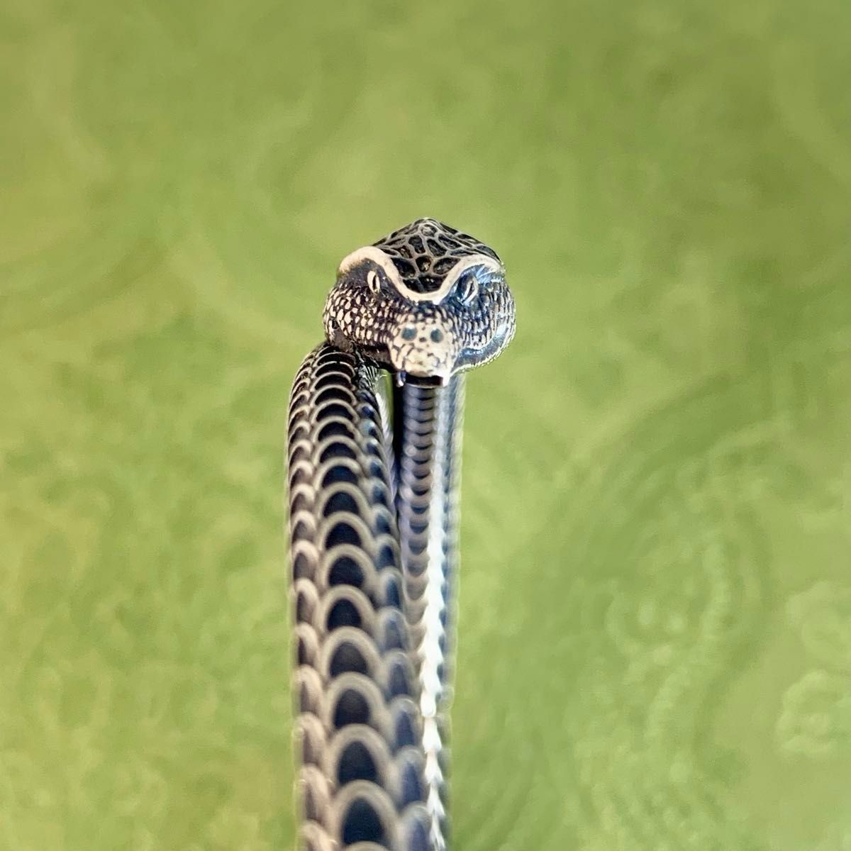 GUCCI Silver Snake Design Bangle Bracelet 5.9in No Box Used Men’s Japan
