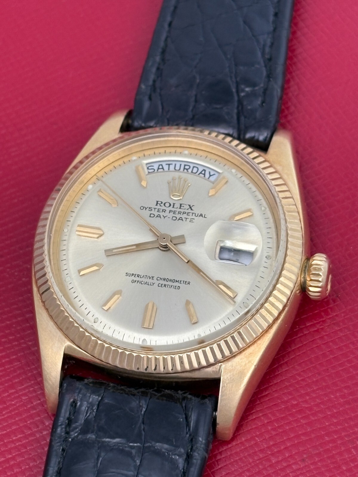 ROLEX VERY RARE EARLY MEN’S DAY-DATE MODEL 6611 B CIRCA 1960 18K GOLD