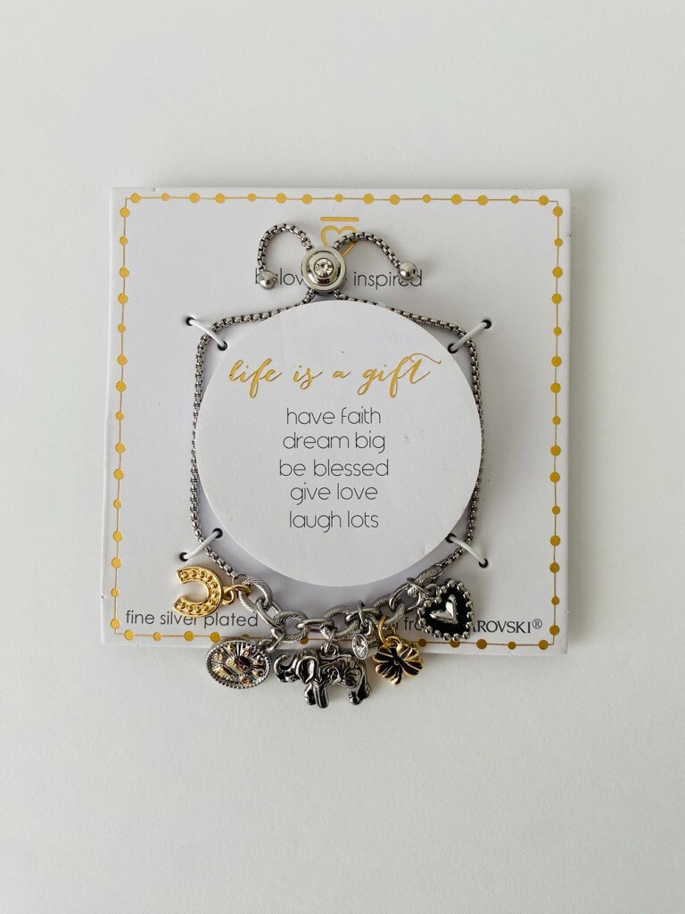 New- beloved + Inspired life is a gift Bracelet
