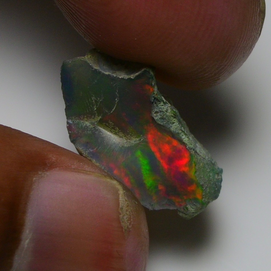 Jewelry Grade Black Opal Rough 6.45 Cts, Natural Ethiopian Raw, Neon Fire Opal