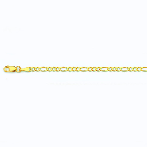 10k Yellow Gold 2mm-6.5mm Solid Figaro Chain Necklace Bracelet Size 7″ – 30″
