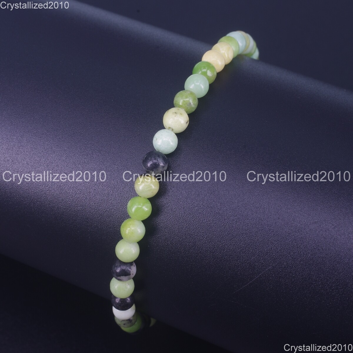 Handmade 4mm Mixed Natural Gemstone Round Beads Stretchy Bracelet Child Size 6″